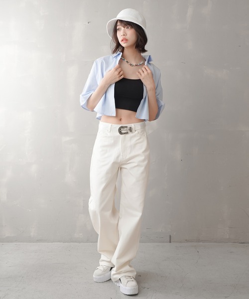 SPINNS（スピンズ）の「アソート ショート丈 半袖シャツ（シャツ/ブラウス・レディース・ホワイト/ピンク/オレンジ/ブルー/ミント/ブラック系その他/ブルー系その他/レッド系その他/チャコール・ONESIZE）」の19枚目の写真