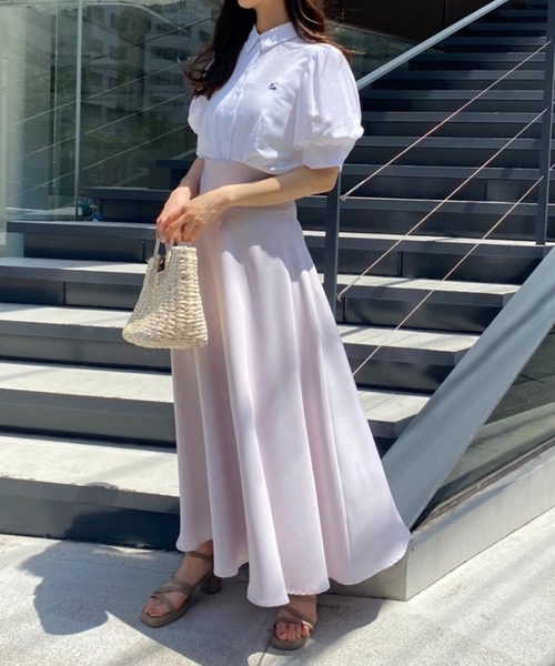 one after another NICE CLAUP（ワンアフターアナザーナイスクラップ）の「ロゴ刺繍袖ボリュームブラウス（シャツ/ブラウス・レディース・オフホワイト/ブラック/ベージュ・FREE）」の20枚目の写真