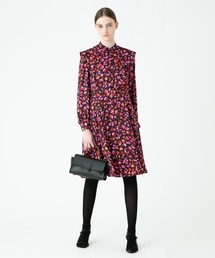 allureville | <予約>グラデーションフラワーニーレングスワンピース(ワンピース)