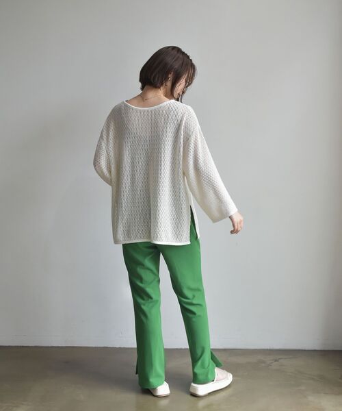 RETRO GIRL（レトロガール）の「スカシリボン２WAYカーデ（Tシャツ/カットソー・レディース・ブラウン/ブラック/グリーン/ホワイト・FREE）」の8枚目の写真