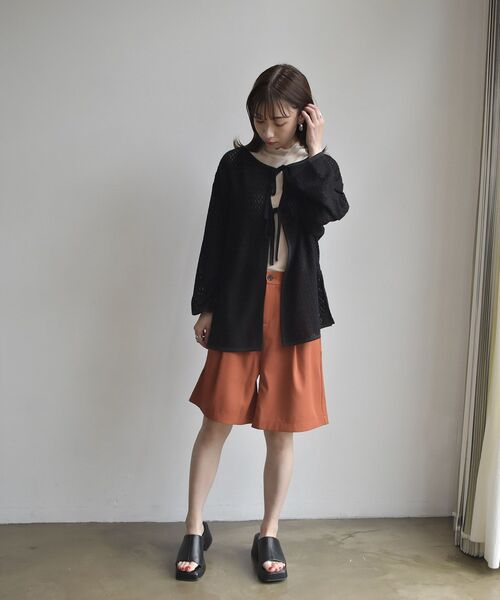 RETRO GIRL（レトロガール）の「スカシリボン２WAYカーデ（Tシャツ/カットソー・レディース・ブラウン/ブラック/グリーン/ホワイト・FREE）」の13枚目の写真