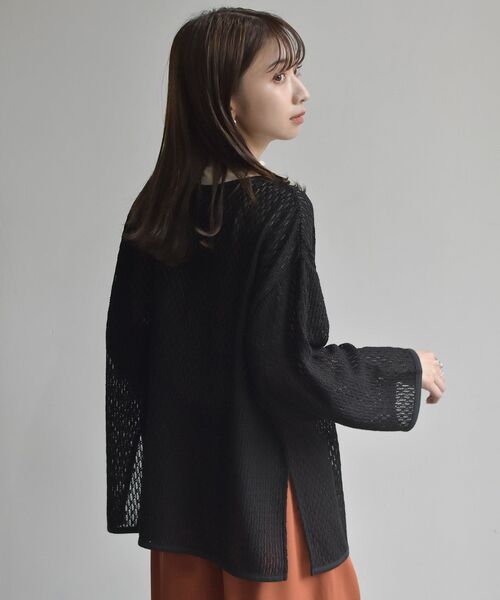 RETRO GIRL（レトロガール）の「スカシリボン２WAYカーデ（Tシャツ/カットソー・レディース・ブラウン/ブラック/グリーン/ホワイト・FREE）」の18枚目の写真