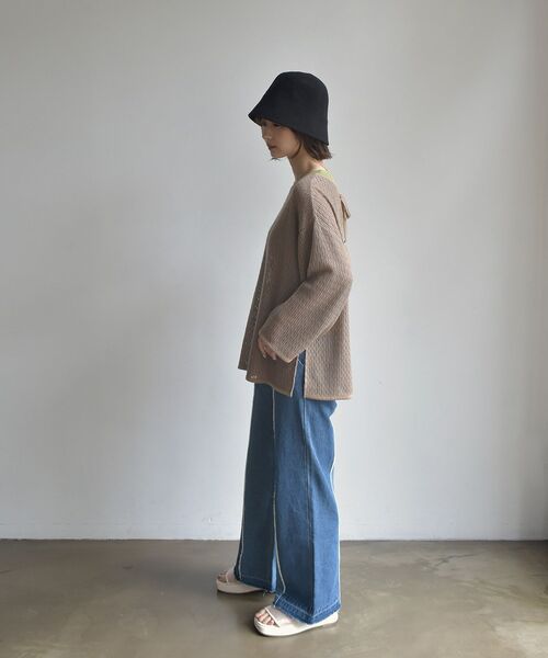 RETRO GIRL（レトロガール）の「スカシリボン２WAYカーデ（Tシャツ/カットソー・レディース・ブラウン/ブラック/グリーン/ホワイト・FREE）」の20枚目の写真