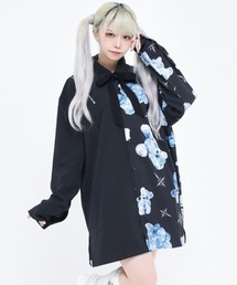 TRAVAS TOKYO（トラバス トウキョウ）の「『TRAVAS TOKYO/トラバス トーキョー』Bicolor bears Shirts/くまプリント バイカラーシャツ（シャツ/ブラウス）」