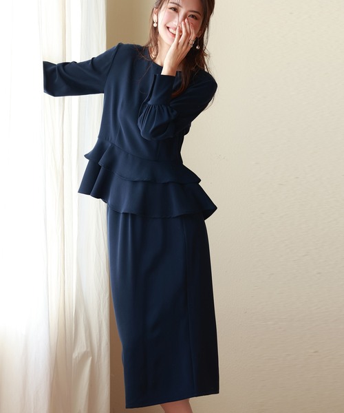 【予約商品】セーラーカラーペプラムトップス+ショートパンツ