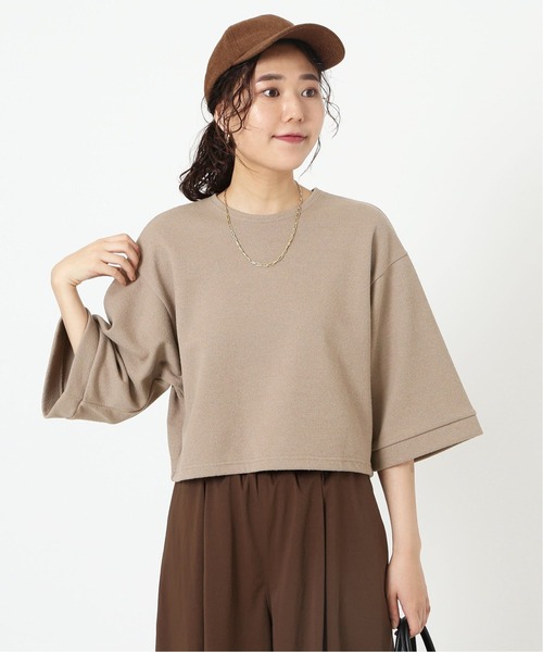IENA(イエナ)の「ブークレーダンボールショートTシャツ(Tシャツ/カットソー・レディース・ベージュ/ホワイト/ブラック・FREE)」の6枚目の写真