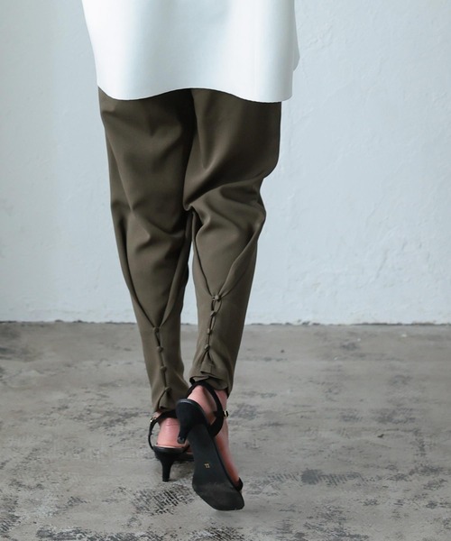 KOBE LETTUCE（コウベレタス）の「テーパードorワイド3wayボタンパンツ[M3753]（その他パンツ・レディース・ブラック/カーキ/グレイッシュベージュ・FREE）」の9枚目の写真
