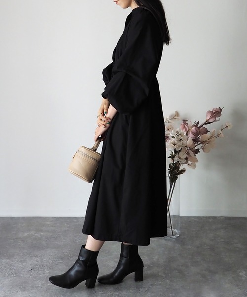 Riberry（リベリー）の「タックボリューム袖ワンピース（ワンピース・レディース・アイボリー/ブラック/グリーン・FREE）」の10枚目の写真