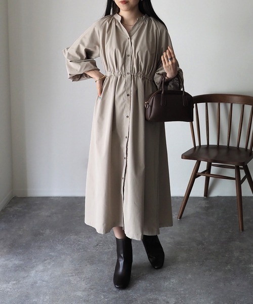 Riberry（リベリー）の「タックボリューム袖ワンピース（ワンピース・レディース・アイボリー/ブラック/グリーン・FREE）」の12枚目の写真