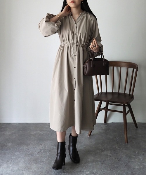 Riberry（リベリー）の「タックボリューム袖ワンピース（ワンピース・レディース・アイボリー/ブラック/グリーン・FREE）」の13枚目の写真