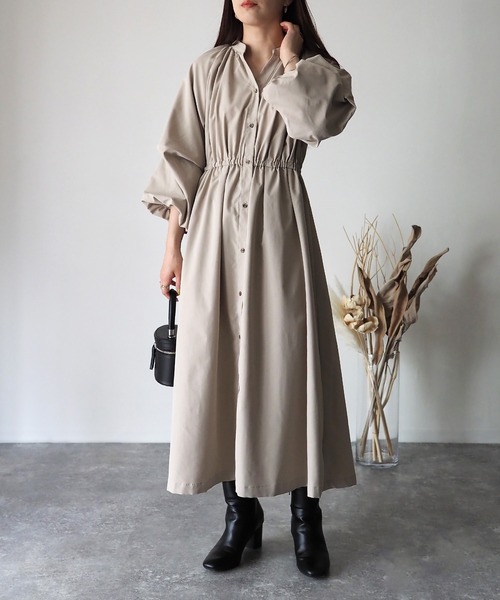 Riberry（リベリー）の「タックボリューム袖ワンピース（ワンピース・レディース・アイボリー/ブラック/グリーン・FREE）」の21枚目の写真