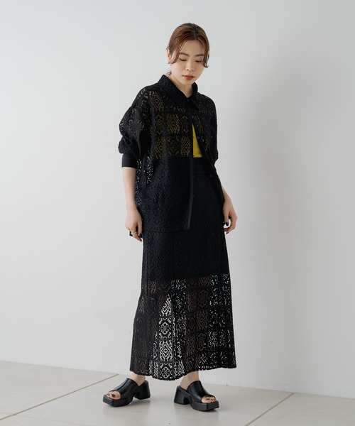 Kastane（カスタネ）の「【SETUP対応】SETUPレースジャガードシャツ（シャツ/ブラウス・レディース・ブラック/アイボリー・FREE）」の8枚目の写真