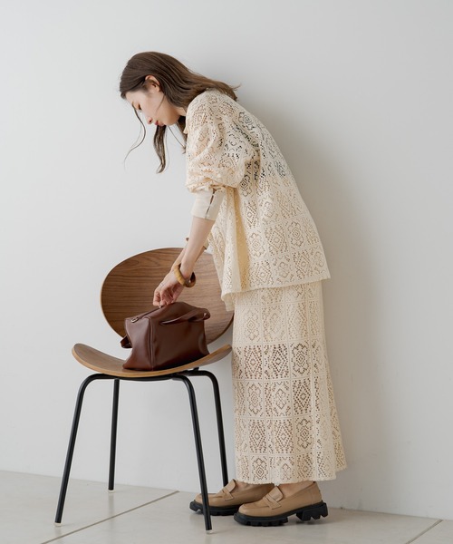 Kastane（カスタネ）の「【SETUP対応】SETUPレースジャガードシャツ（シャツ/ブラウス・レディース・ブラック/アイボリー・FREE）」の12枚目の写真