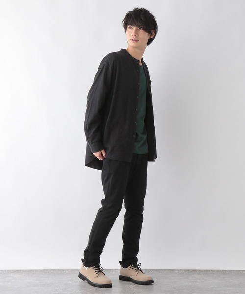 GLOBAL WORK(グローバルワーク)の「やわらかリッチネル/バンドカラー/270100(シャツ/ブラウス・メンズ・ブラック/ベージュ/オフホワイト/ブルー系その他/オレンジ系その他・SMALL/MEDIUM/LARGE/X-LARGE)」の13枚目の写真