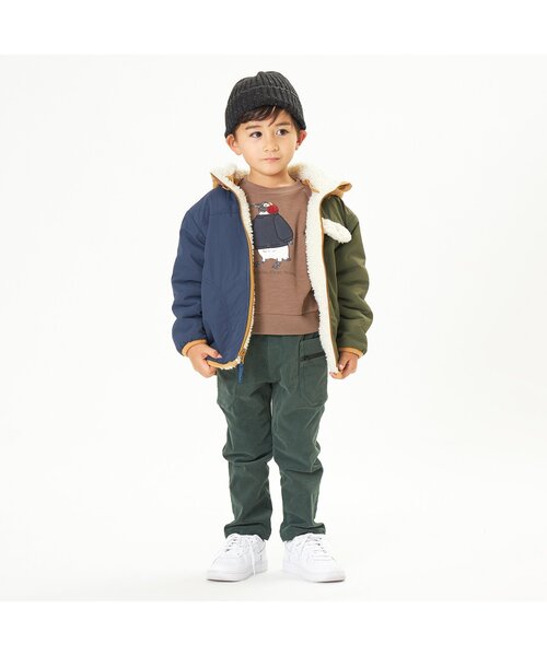 F.O.KIDS（エフオーキッズ）の「リバーシブルマウンテンジャケット_ウォッシャプル（ダウンジャケット/コート・キッズ・ブラウン/カーキ/イエロー/ブルー/アイボリー・90/100/110/120/80/130/95/140）」の8枚目の写真