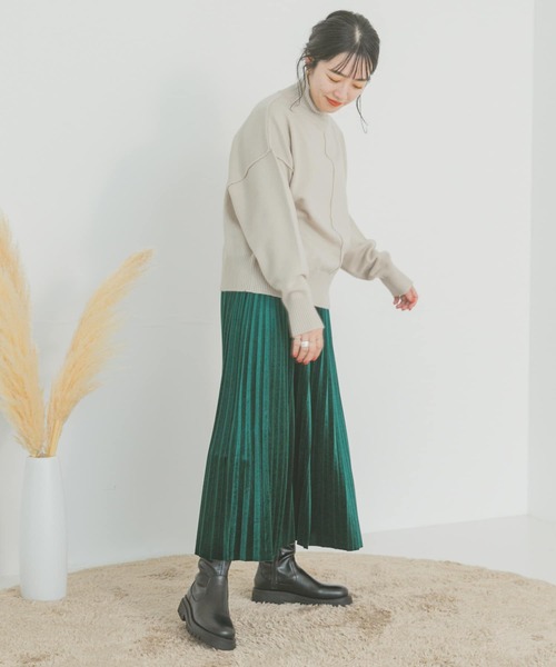 ITEMS URBANRESEARCH（アイテムズ アーバンリサーチ）の「ベロアプリーツスカート（スカート・レディース・ブラック/グリーン/ライトベージュ・FREE）」の14枚目の写真
