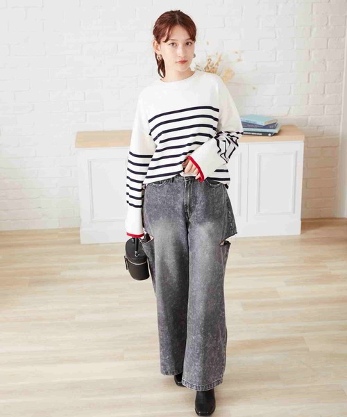 acro（アクロ）の「サイドスリットデニム/AC2705（デニムパンツ・レディース・ライトブルー/ブルー/グレー・S/M）」の4枚目の写真