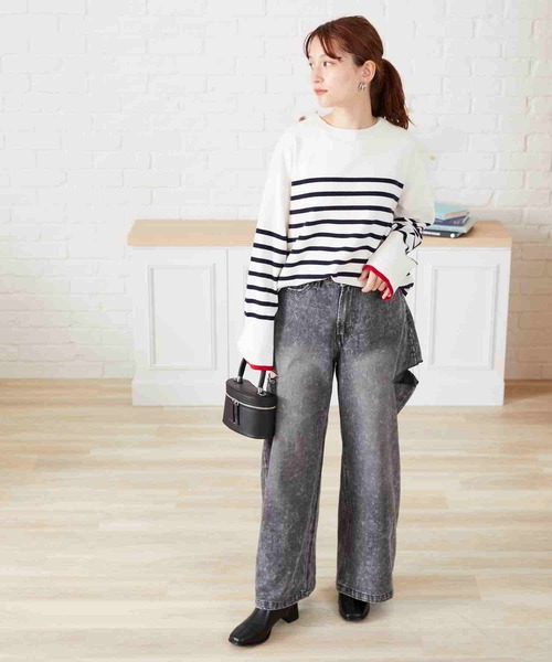 acro（アクロ）の「サイドスリットデニム/AC2705（デニムパンツ・レディース・ライトブルー/ブルー/グレー・S/M）」の7枚目の写真