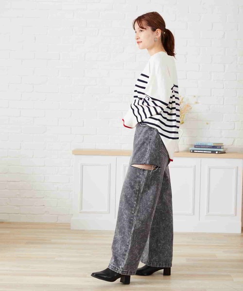 acro（アクロ）の「サイドスリットデニム/AC2705（デニムパンツ・レディース・ライトブルー/ブルー/グレー・S/M）」の11枚目の写真