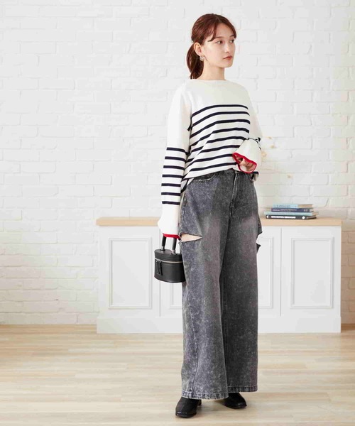 acro（アクロ）の「サイドスリットデニム/AC2705（デニムパンツ・レディース・ライトブルー/ブルー/グレー・S/M）」の9枚目の写真