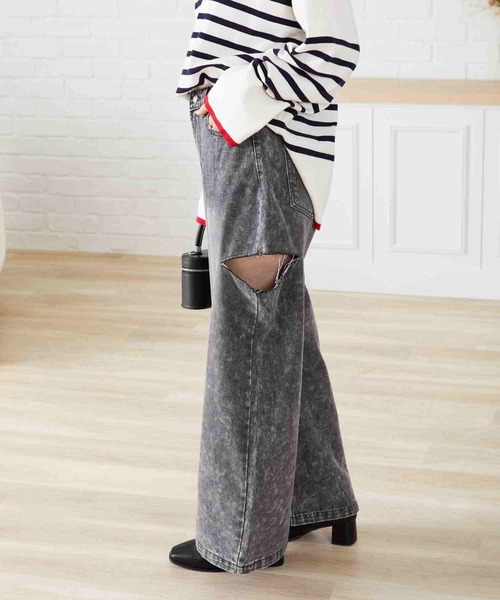 acro（アクロ）の「サイドスリットデニム/AC2705（デニムパンツ・レディース・ライトブルー/ブルー/グレー・S/M）」の14枚目の写真