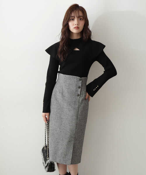 PROPORTION BODY DRESSING(プロポーションボディドレッシング)の「ケープ付き2Wayニットプルオーバー/1212270506(ニット/セーター・レディース・ブラック/グレー/ホワイト系その他・FREE)」の15枚目の写真