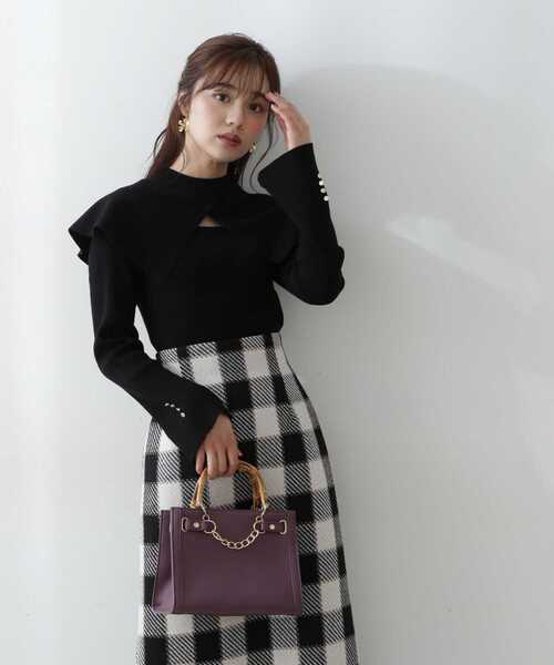 PROPORTION BODY DRESSING(プロポーションボディドレッシング)の「ケープ付き2Wayニットプルオーバー/1212270506(ニット/セーター・レディース・ブラック/グレー/ホワイト系その他・FREE)」の16枚目の写真
