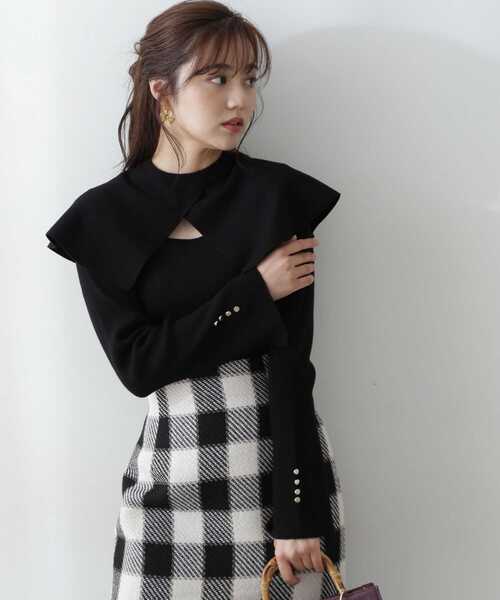 PROPORTION BODY DRESSING(プロポーションボディドレッシング)の「ケープ付き2Wayニットプルオーバー/1212270506(ニット/セーター・レディース・ブラック/グレー/ホワイト系その他・FREE)」の17枚目の写真