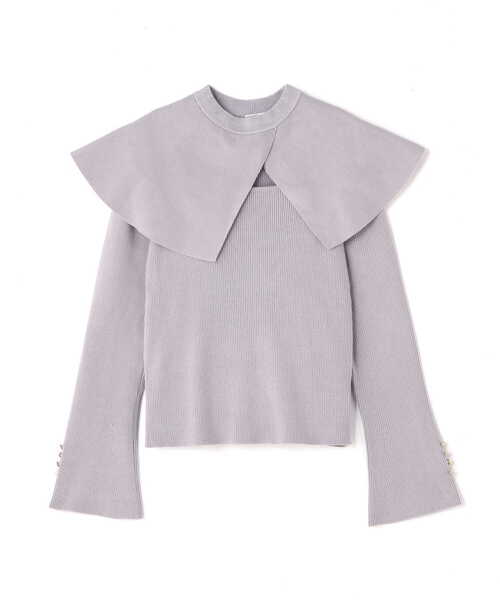 PROPORTION BODY DRESSING(プロポーションボディドレッシング)の「ケープ付き2Wayニットプルオーバー/1212270506(ニット/セーター・レディース・ブラック/グレー/ホワイト系その他・FREE)」の22枚目の写真
