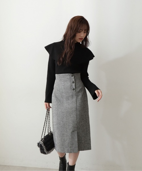 PROPORTION BODY DRESSING(プロポーションボディドレッシング)の「ケープ付き2Wayニットプルオーバー/1212270506(ニット/セーター・レディース・ブラック/グレー/ホワイト系その他・FREE)」の5枚目の写真