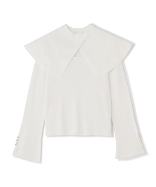 PROPORTION BODY DRESSING(プロポーションボディドレッシング)の「ケープ付き2Wayニットプルオーバー/1212270506(ニット/セーター・レディース・ブラック/グレー/ホワイト系その他・FREE)」の7枚目の写真