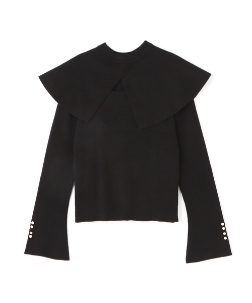 PROPORTION BODY DRESSING(プロポーションボディドレッシング)の「ケープ付き2Wayニットプルオーバー/1212270506(ニット/セーター・レディース・ブラック/グレー/ホワイト系その他・FREE)」の9枚目の写真