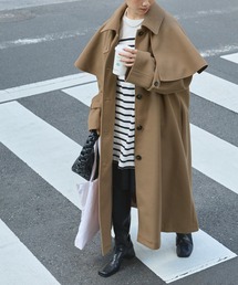 forksy. | 【forksy.】マルチウェイウールタッチミリタリーケープコート(ステンカラーコート)