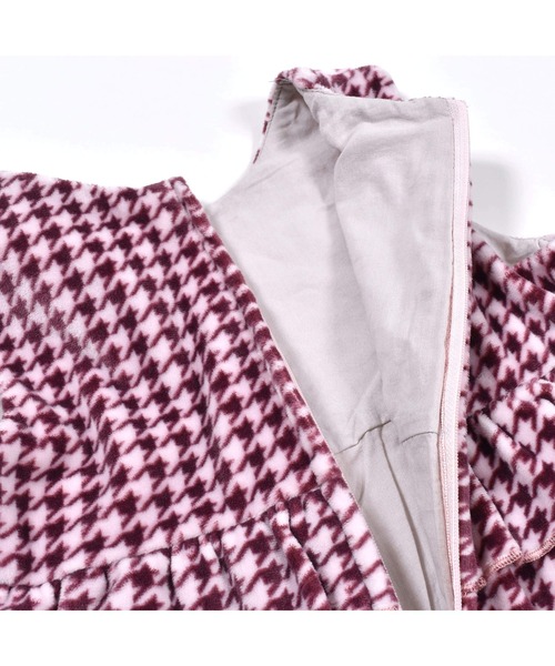 BeBe（ベベ）の「BeBe/【お揃い】ベロア千鳥柄フリルリボンワンピースベビー(80~90cm)（その他ベビーウェア・キッズ・ピンク系その他/ベージュ系その他・90/80）」の3枚目の写真
