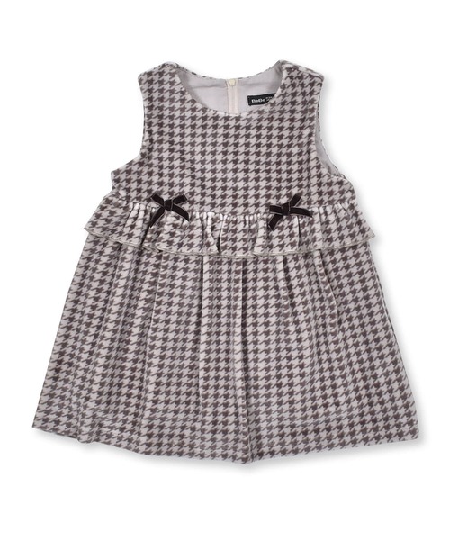 BeBe（ベベ）の「BeBe/【お揃い】ベロア千鳥柄フリルリボンワンピースベビー(80~90cm)（その他ベビーウェア・キッズ・ピンク系その他/ベージュ系その他・90/80）」の11枚目の写真