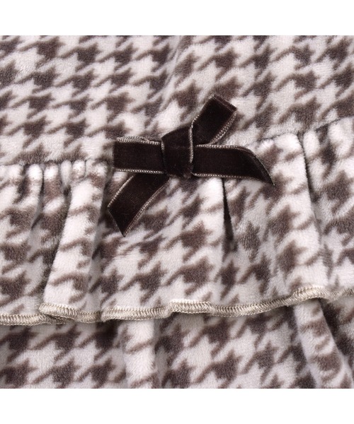 BeBe（ベベ）の「BeBe/【お揃い】ベロア千鳥柄フリルリボンワンピースベビー(80~90cm)（その他ベビーウェア・キッズ・ピンク系その他/ベージュ系その他・90/80）」の9枚目の写真