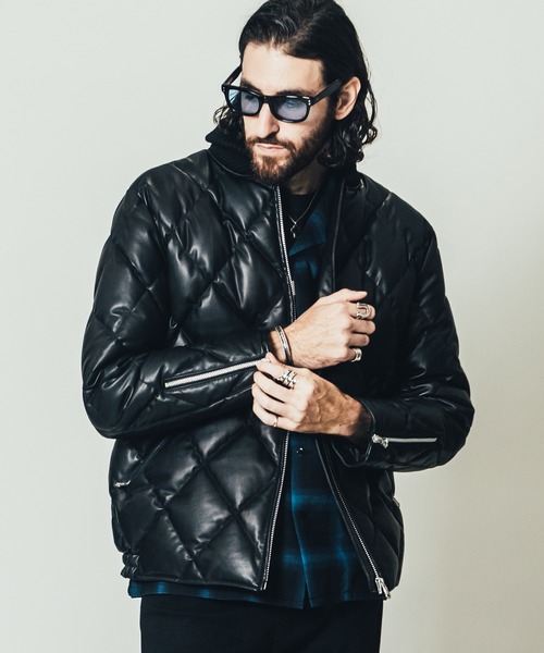 THE CRIMIE ブラック ダウンベスト シープレザー FINE CREEK ＆Co.」Deerskin Down Vest ”Law” ファインクリーク