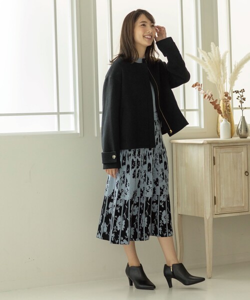 index（インデックス）の「◆カシミヤ混ノーカラーショートコート【WEB限定サイズ】（ノーカラーコート・レディース・ナチュラル/ブラック/ライトグレー・36/38/40/42）」の13枚目の写真