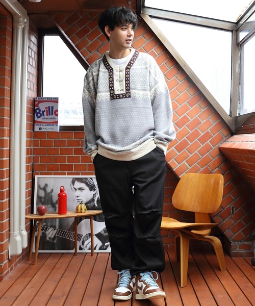 ８(eight)（エイト）の「ノルディックニット（ニット/セーター・メンズ・ネイビー/ライトグレー/オフホワイト・LARGE/MEDIUM）」の21枚目の写真