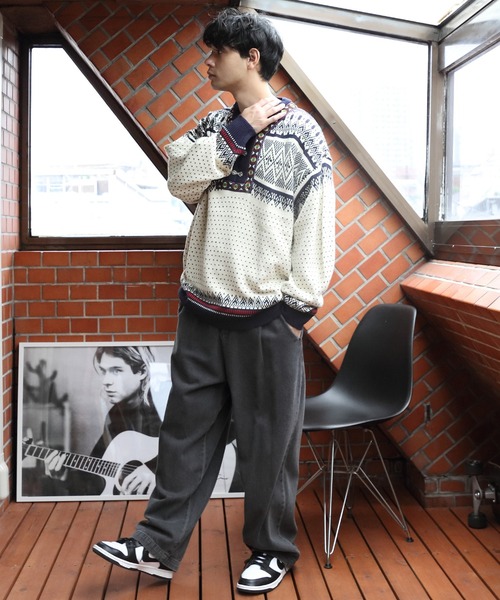 ８(eight)（エイト）の「ノルディックニット（ニット/セーター・メンズ・ネイビー/ライトグレー/オフホワイト・LARGE/MEDIUM）」の13枚目の写真