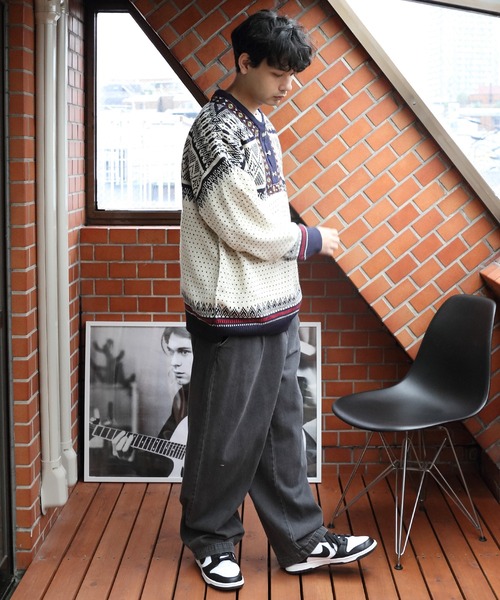 ８(eight)（エイト）の「ノルディックニット（ニット/セーター・メンズ・ネイビー/ライトグレー/オフホワイト・LARGE/MEDIUM）」の14枚目の写真