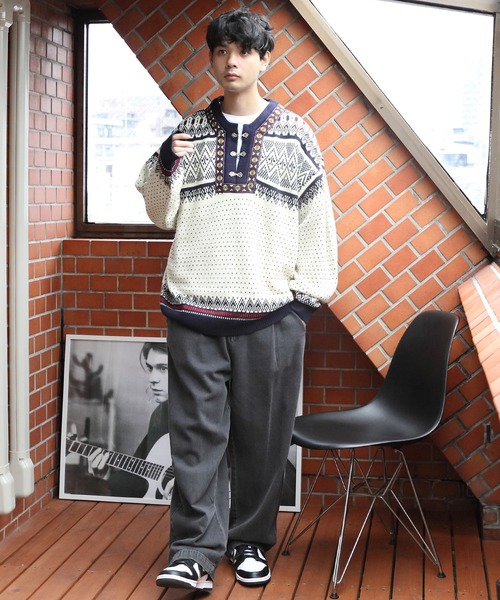 ８(eight)（エイト）の「ノルディックニット（ニット/セーター・メンズ・ネイビー/ライトグレー/オフホワイト・LARGE/MEDIUM）」の15枚目の写真