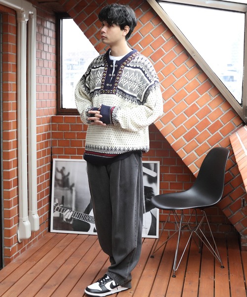 ８(eight)（エイト）の「ノルディックニット（ニット/セーター・メンズ・ネイビー/ライトグレー/オフホワイト・LARGE/MEDIUM）」の16枚目の写真