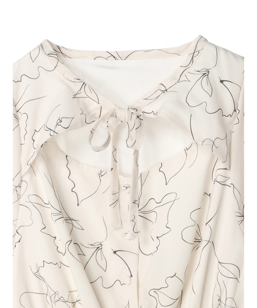 DURAS（デュラス）の「デコルテ開き花柄フレアワンピース（ワンピース