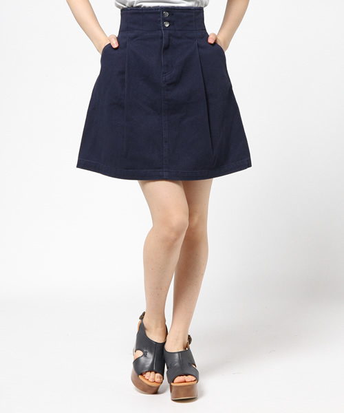Ray BEAMS(レイビームス)の「Ray BEAMS / ツイル 1タック Aライン スカート(スカート・レディース・オフホワイト/オリーブ/サックスブルー/ネイビー・0/1)」の3枚目の写真