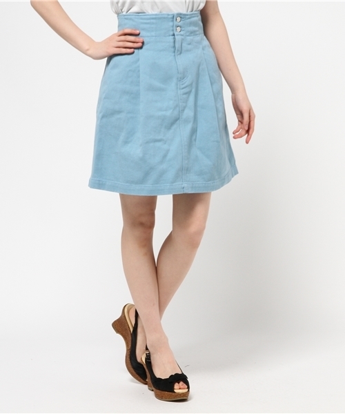 Ray BEAMS(レイビームス)の「Ray BEAMS / ツイル 1タック Aライン スカート(スカート・レディース・オフホワイト/オリーブ/サックスブルー/ネイビー・0/1)」の4枚目の写真