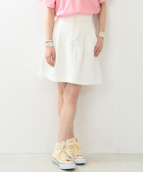 Ray BEAMS(レイビームス)の「Ray BEAMS / ツイル 1タック Aライン スカート(スカート・レディース・オフホワイト/オリーブ/サックスブルー/ネイビー・0/1)」の10枚目の写真