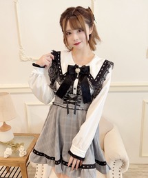 ハートレース配色ブラウス