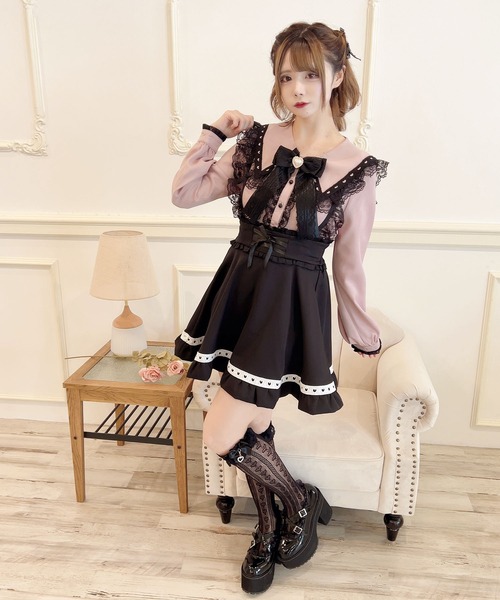 MA*RS(アメーバーマーズ)の「ハートレース配色ブラウス(シャツ/ブラウス・レディース・ホワイト/ピンク/ブラック・FREE)」の17枚目の写真