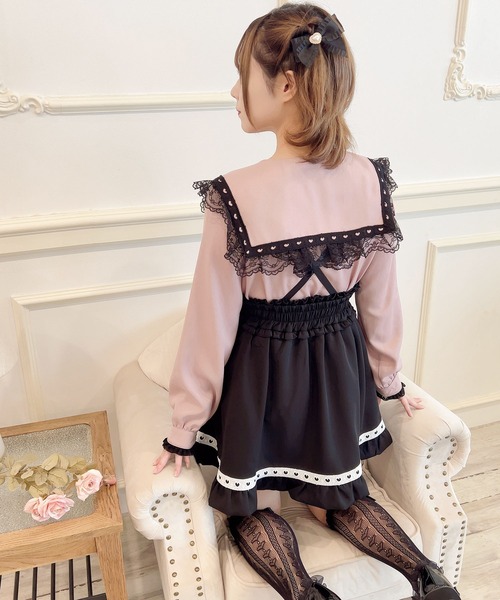 MA*RS(アメーバーマーズ)の「ハートレース配色ブラウス(シャツ/ブラウス・レディース・ホワイト/ピンク/ブラック・FREE)」の18枚目の写真